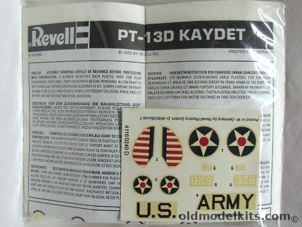 Revell 1/72 Boeing PT-13D Kaydet - Bagged, 4116 plastic model kit